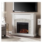Copper Grove Helliwell White Faux Stone Electric Media Fireplace